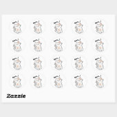 Sticker Rond Amoureux des chats (Feuille)