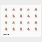 Sticker Rond Amoureux des chats (Feuille)