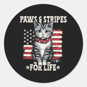 Sticker Rond Amoureux des chats de juillet
