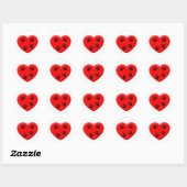 Sticker Rond Amoureux des chats Red Heart Et Paws (Feuille)