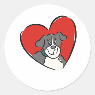 Sticker Rond amoureux des chiens