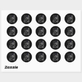 Sticker Rond Amoureux des chiens | Black Labrador American Flag (Feuille)