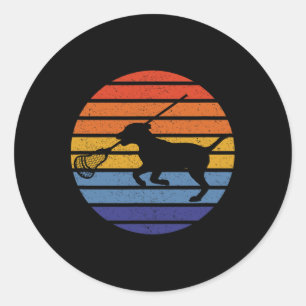 Sticker Rond Amoureux des chiens de crosse Silhouette