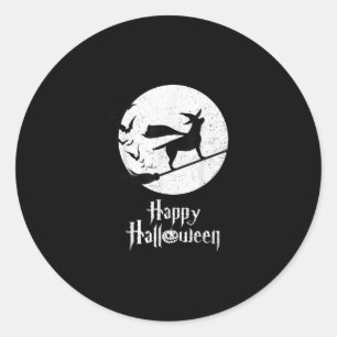 Sticker Rond Amoureux des chiens Happy Halloween Lab sorcier