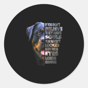 Sticker Rond Amoureux des chiens Rottweiler Soul I Love Rotties