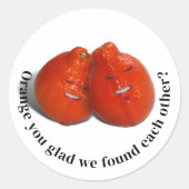Sticker Rond Amoureux d'orange (Devant)