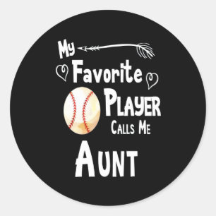 Sticker Rond Amoureux du baseball   Mon Joueur favori m'appelle