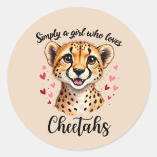 Sticker Rond Amoureux du guépard mignon Art faunique avec des a