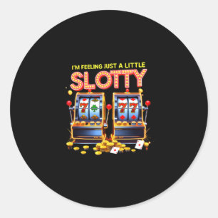 Sticker Rond Amoureux du jeu Machine à sous chanceuse Casino La
