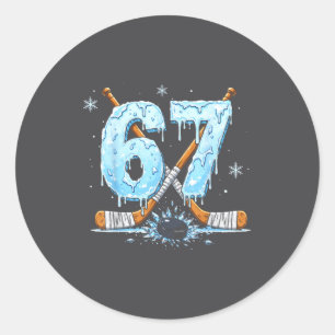Sticker Rond Amoureux du patin numéro six 7 goutte à goutte hoc