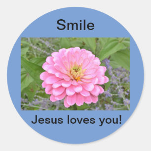 Sticker Rond Amours de Jésus de sourire vous