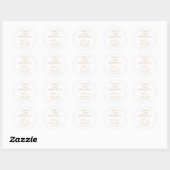 Sticker Rond Ampersand Perles blanches et prosecco pour l'enter (Feuille)