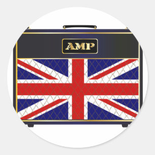 Sticker Rond Amplificateur de guitare Union Jack
