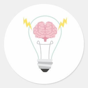 Sticker Rond Ampoule du cerveau