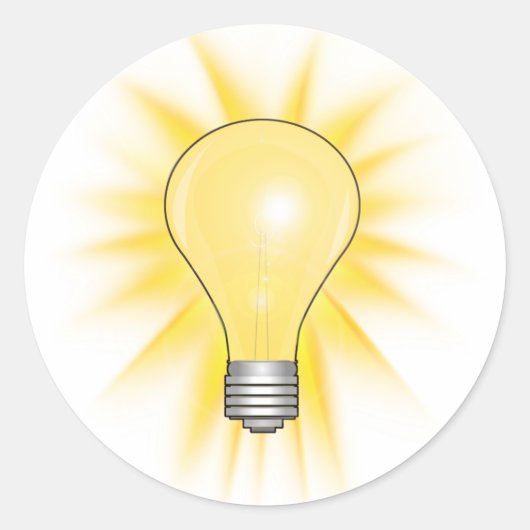 Sticker Rond Ampoule lumineuse Idée (Devant)