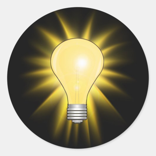 Sticker Rond Ampoule lumineuse Idée (Devant)