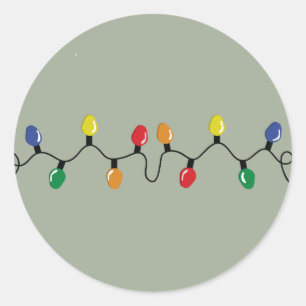 Sticker Rond Ampoules de lumière de Noël grandes