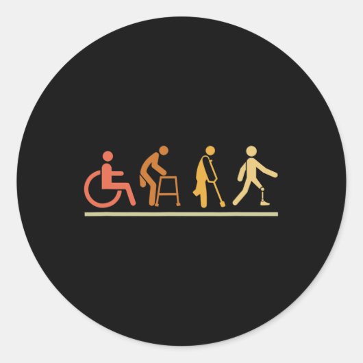 Sticker Rond Amputation des déficiences de la jambe Evolution p (Devant)