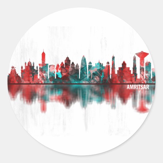 Sticker Rond Amritsar Punjab Skyline (Devant)