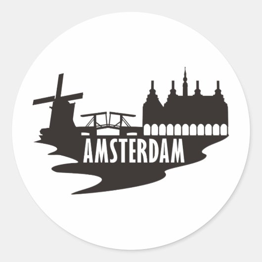 Sticker Rond Amsterdam (Devant)