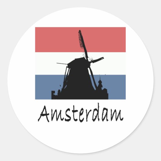 Sticker Rond Amsterdam (Devant)