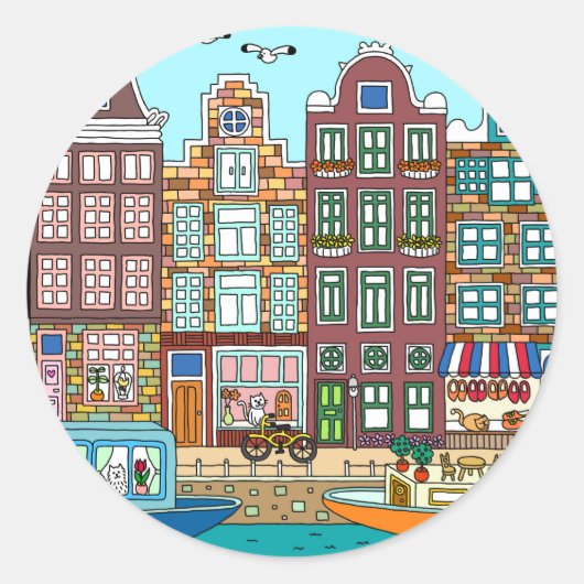 Sticker Rond Amsterdam (Devant)