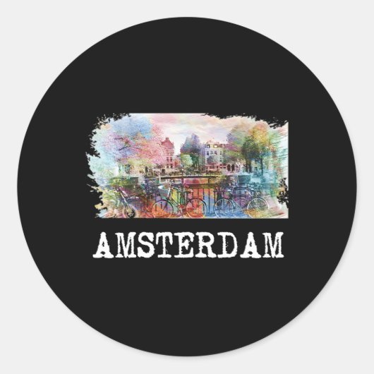 Sticker Rond Amsterdam Pays-Bas (Devant)