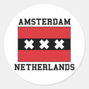 Sticker Rond Amsterdam Pays-Bas