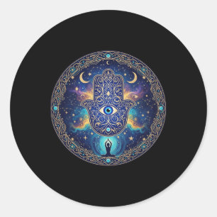 Sticker Rond Amulette de protection contre le mauvais œil Hamsa