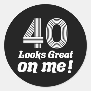 Sticker Rond Amusant 40e anniversaire pour elle