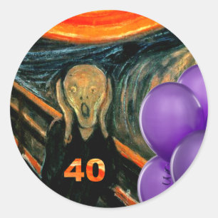 Sticker Rond Amusant 40ème anniversaire