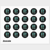 Sticker Rond Amusant 67 Mème Halloween Main de squelette hantée (Feuille)