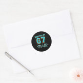 Sticker Rond Amusant 67 Mème Halloween Main de squelette hantée (Enveloppe)