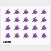 Sticker Rond Amusant Aardvark violet (Feuille)