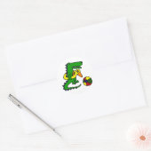 Sticker Rond Amusant Alligator à la plage Cartoon (Enveloppe)