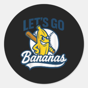 Sticker Rond Amusant Allons Bananes mignonnes Bananes Fruits In