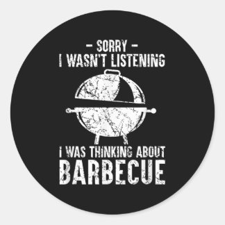 Sticker Rond Amusant Barbecue Grill Grill Plaisanterie Fumer Me