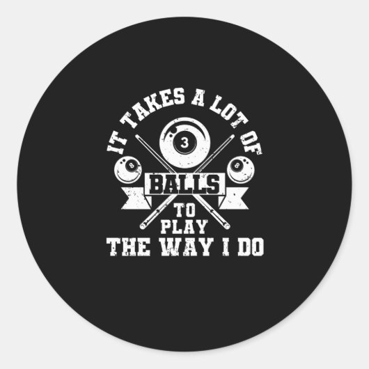 Sticker Rond Amusant billard de billard de 8 boules (Devant)