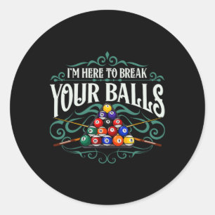 Sticker Rond Amusant Billard Hall De Piscine Im Ici Pour Casser
