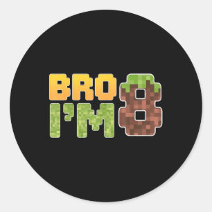 Sticker Rond Amusant Birthday Boy Shirt Bro Im 8 Anniversaire V