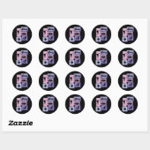 Sticker Rond Amusant Bowler Joueur de Bowler Game (Feuille)