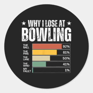 Sticker Rond Amusant Bowling Excuses