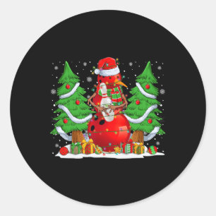 Sticker Rond Amusant Bowling Snowman Noël Arbre Lumières Noël P