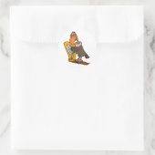 Sticker Rond Amusant Buzzard Jouer Conception De Harpe (Sac)