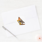 Sticker Rond Amusant Buzzard Jouer Conception De Harpe (Enveloppe)