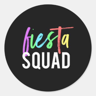 Sticker Rond Amusant Cinco De Mayo Fiesta Squad Design Pour Par