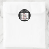 Sticker Rond Amusant citoyen âgé Code de Textes Tee (Sac)
