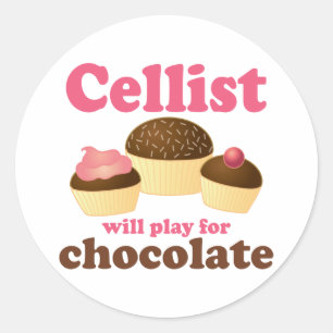 Sticker Rond Amusant Conception Chocolat Cello
