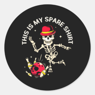 Sticker Rond Amusant Conception De Bowling Pour Hommes Et Femme