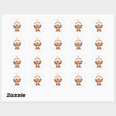 Sticker Rond Amusant Conception de Hamster (Feuille)